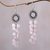 Rose quartz dangle earrings, 'Rosy Blessing' - Rose Quartz and Sterling Silver Dangle Earrings thumbail