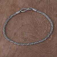 Sterling silver braided bracelet,
