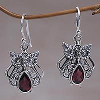 Garnet dangle earrings,