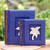 Wood-accented photo albums, 'Maple Dreams in Blue' (pair) - Two Albesia Wood Indonesian Maple Leaf Photo Albums in Blue thumbail