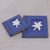 Wood-accented photo albums, 'Maple Dreams in Blue' (pair) - Two Albesia Wood Indonesian Maple Leaf Photo Albums in Blue (image 2d) thumbail