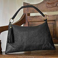 Leather shoulder bag Sophistication in Black Indonesia