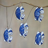 Wood hanging accessory Blue Crabs Indonesia