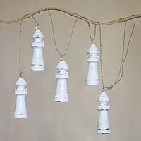 Wood hanging accessory White Lighthouses Indonesia