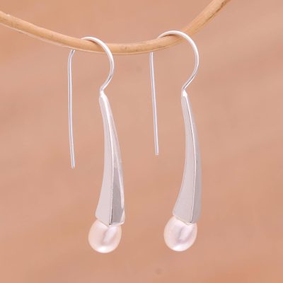 Cultured pearl drop earrings, Moonlight Splash
