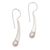 Cultured pearl drop earrings, 'Moonlight Splash' - Indonesian Cultured Pearl and Sterling Silver Drop Earrings (image 2b) thumbail