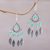Agate chandelier earrings, 'Garden Leaves' - Sterling Silver and Agate Leaf Chandelier Earrings from Bali thumbail