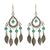 Agate chandelier earrings, 'Garden Leaves' - Sterling Silver and Agate Leaf Chandelier Earrings from Bali (image 2a) thumbail