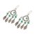 Agate chandelier earrings, 'Garden Leaves' - Sterling Silver and Agate Leaf Chandelier Earrings from Bali (image 2d) thumbail