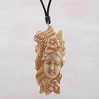 Bone pendant necklace,