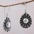 Cultured pearl dangle earrings, 'Moonlight Web' - Cultured Pearl Dot Motif Dangle Earrings from Indonesia (image 2b) thumbail