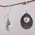 Cultured mabe pearl dangle earrings, 'Moon Curves' - Cultured Mabe Pearl and Sterling Silver Dangle Earrings (image 2b) thumbail