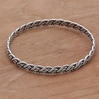 Sterling silver bangle bracelet,