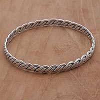 Sterling silver bangle bracelet,