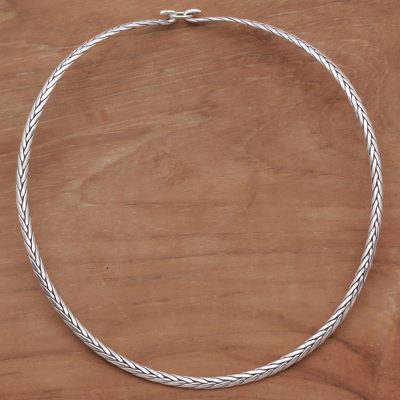 Sterling silver collar necklace, Fine Braids