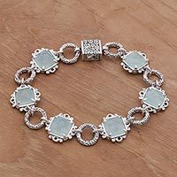Chalcedony link bracelet,