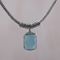 Chalcedony pendant necklace,