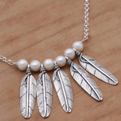 Cultured pearl necklace, Angel Feathers