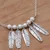 Cultured pearl necklace, 'Angel Feathers' - Hand Crafted Sterling Silver and Cultured Pearl Necklace thumbail