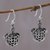 Sterling silver dangle earrings, 'Skeleton Turtles' - 925 Sterling Silver Turtle Dangle Earrings from Bali thumbail