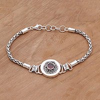 Garnet pendant bracelet,