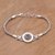 Garnet pendant bracelet, 'Center of Paradise' - Garnet and Sterling Silver Pendant Bracelet from Bali thumbail