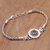 Garnet pendant bracelet, 'Center of Paradise' - Garnet and Sterling Silver Pendant Bracelet from Bali (image 2b) thumbail