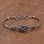 Amethyst pendant bracelet, 'Florid Harmony' - Amethyst and Sterling Silver Pendant Bracelet from Bali thumbail