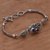 Amethyst pendant bracelet, 'Florid Harmony' - Amethyst and Sterling Silver Pendant Bracelet from Bali (image 2b) thumbail