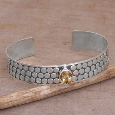 Citrine cuff bracelet, Bubble Bath