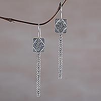 Sterling silver dangle earrings,