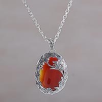 Carnelian pendant necklace,