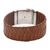 Leather wristband, 'Brown Bali Weave' - Balinese Brown Leather Wristband Bracelet with Silver 925 (image 2a) thumbail