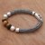Tiger's eye beaded chain bracelet, 'Bold Elegance' - Tiger's Eye and Sterling Silver Beaded Chain Bracelet (image 2b) thumbail