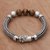 Tiger's eye beaded chain bracelet, 'Bold Elegance' - Tiger's Eye and Sterling Silver Beaded Chain Bracelet (image 2c) thumbail