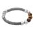Tiger's eye beaded chain bracelet, 'Bold Elegance' - Tiger's Eye and Sterling Silver Beaded Chain Bracelet (image 2d) thumbail
