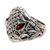 Men's garnet ring, 'Bold Bamboo' - Garnet and 925 Sterling Silver Men's Ring from Bali (image 2c) thumbail