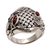Men's garnet ring, 'Bold Bamboo' - Garnet and 925 Sterling Silver Men's Ring from Bali (image 2d) thumbail