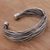 Sterling silver cuff bracelet, 'Live Wire Shadow' - Sterling Silver Wrapped Wire Bracelet Handcrafted in Bali (image 2b) thumbail