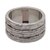 Smoky quartz band ring, 'Wooded Landscape' - Smoky Quartz and Sterling Silver Band Ring from India (image 2e) thumbail