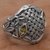 Men's peridot ring, 'Bold Bamboo' - Peridot and Sterling Silver Men's Ring from Bali (image 2b) thumbail