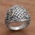 Men's peridot ring, 'Bold Bamboo' - Peridot and Sterling Silver Men's Ring from Bali (image 2c) thumbail