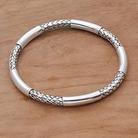 Sterling silver bangle bracelet,