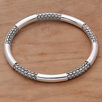 Sterling silver bangle bracelet,