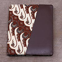 Batik cotton and faux leather passport wallet Parang Spice Indonesia