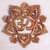 Wood relief panel, 'Om Energy' - Hand Crafted Floral Om Suar Wood Relief Panel from Bali thumbail