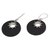 Sterling silver dangle earrings, 'Stellar Night' - Sterling Silver and Lava Stone Circular Earrings from Bali (image 2c) thumbail