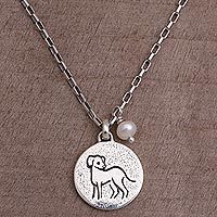 Cultured pearl pendant necklace,