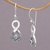 Blue topaz dangle earrings, 'Blue Tangle' - Blue Topaz and Sterling Silver Looping Earrings from Bali (image 2b) thumbail