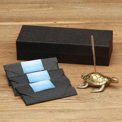 Brass incense set, Sea Turtle Aroma